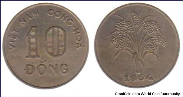 1964 South Vietnam 10 Dong