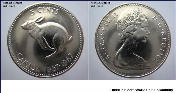 5 cents Canada 0.20 AU-50