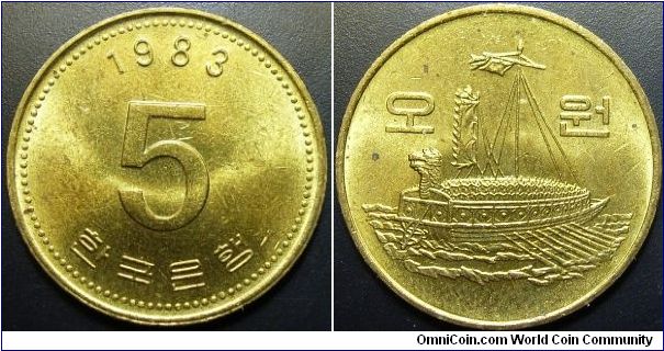 South Korea 1983 5 won.