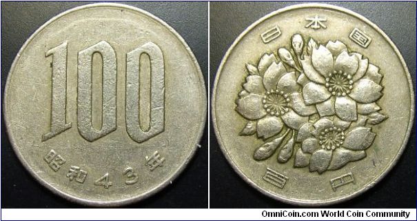 Japan 1968 100 yen.