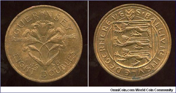 1956
8 doubles
Guernsey lily 
Island coat of arms