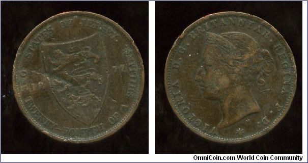1877
1/24 of a Shilling
Shield & coat of arms
Queen Victoria