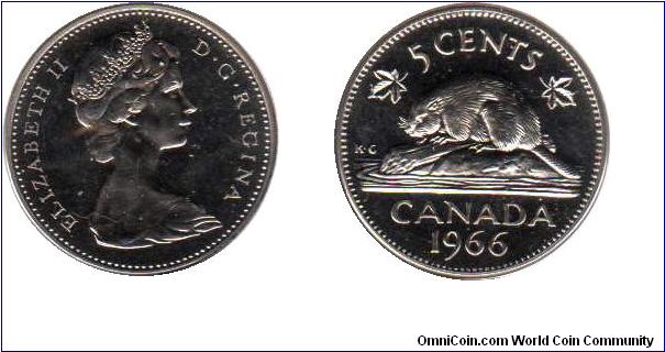 1966 5 cents