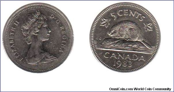 1983 5 cents