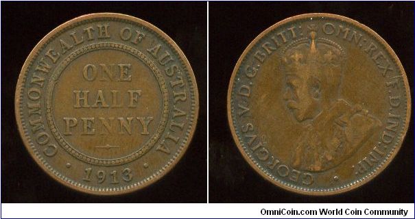1913
1/2d
Value & date
King George V