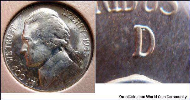 1945D Silver Jefferson Nickel RPM#2
DDO#5 Full Steps
CONECA Top 100