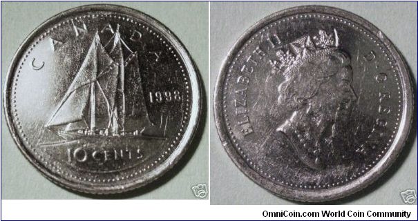 10 cent Canada AU-50 0.15