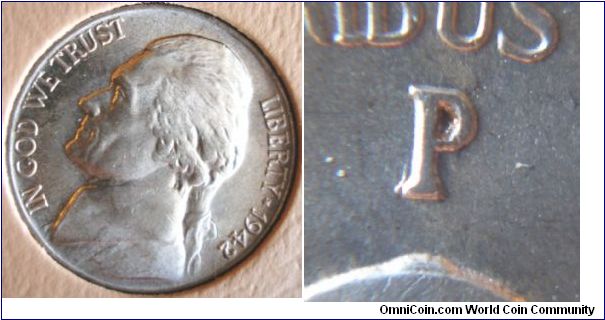 1942P Silver Jefferson Nickel P/P RPM#9 BU Raw




(Book1, Group8, Hole3)