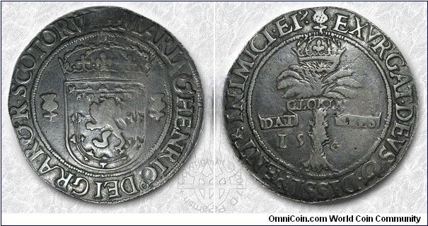 PCI7, Group 2, Scottishmoney, Mary, Queen of Scotland Silver Ryal 1566