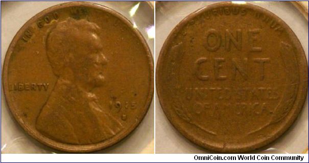 early Lincoln cent, 1915 S mint mark, 19 mm,
