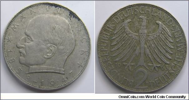 German Federal Republic km116 2 Mark (1957-1971) Planck