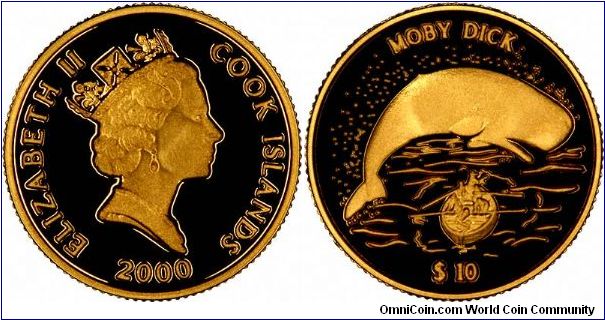 Another large object on another small coin, this time it's the legendary Moby dick.