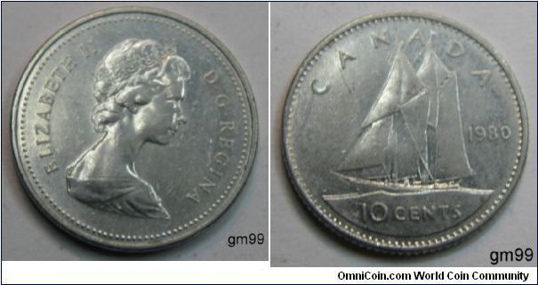 Queen ElizabethII 
10 Cents