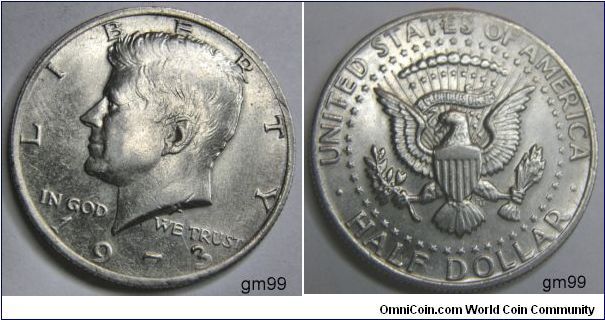 Half Dollar Obverse design: President John F. Kennedy 
Reverse design: The Coat of Arms of the President of the United States