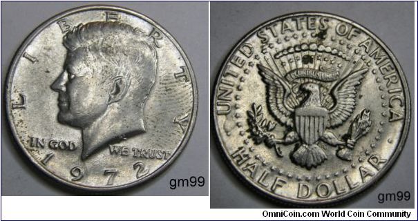 President John F. Kennedy
Half Dollar(50 Cents)
The coin had the Heraldic Eagle, based on the Great Seal of the United States