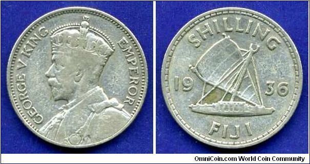 1 shilling.
George V (1910-1936).
No mintmark. Royal Mint, London.
Mintage 140,000 units.


Ag500f. 5,65gr.