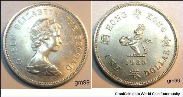Queen Elizabeth The Second
1980 Hong Kong
One Dollar