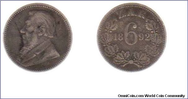 1892 6 pence