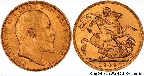 Melbourne Mint sovereign of Edward VII.