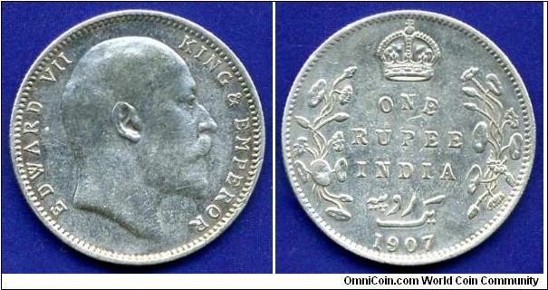 1 Rupee.
Edward VII (1901-1910).


Ag917f. 11,66gr.