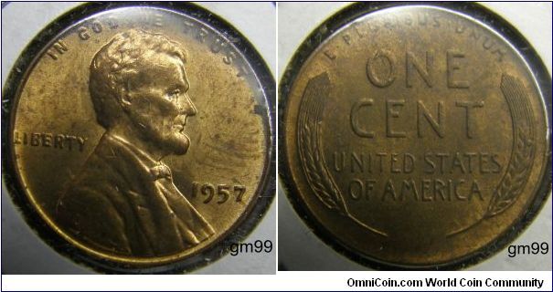 Bronze
1957 Wheat Penny
