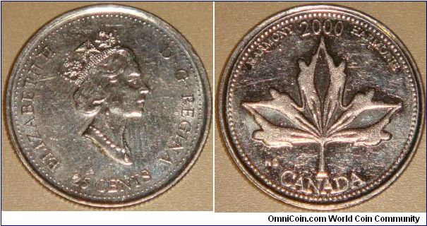 Canada, 25 cents, 2000 Millennium series (June): Harmony