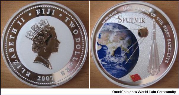 2 Dollars - 50th anniversary of Sputnik I - 31.1 g Ag 999 - mintage 6,000