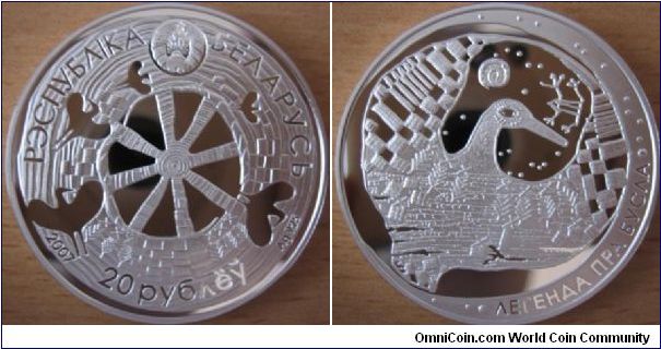 20 Rubles - Legend of the stork - 33.62 g Ag 925 - mintage 5,000