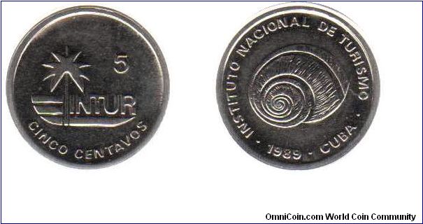 1989 5 centavos - visitor's coinage