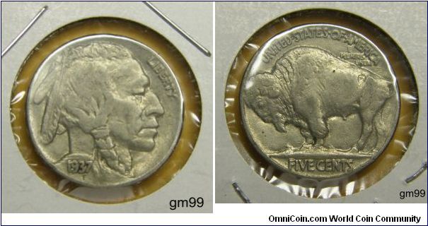 The Indian Head nickel, also known as the Buffalo nickel, was an American nickel five-cent piece.Fraser featured a profile of a Native American on the obverse of the coin, which was a composite portrait of three Native American chiefs: Iron Tail, Big Tree, and Two Moons. The buffalo portrayed on the reverse was an American Bison, possibly Black Diamond, from the Central Park Zoo.