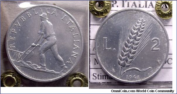 Italian Republic - 2 Lire - italma