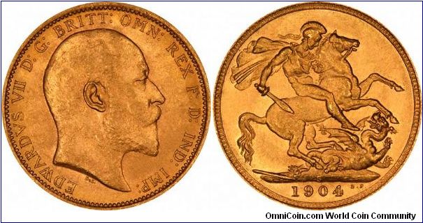 Sydney Mint gold sovereign of Edward VII.