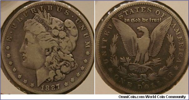 Morgan Dollar, New Orleans mint mark, 38.1 mm, Ag