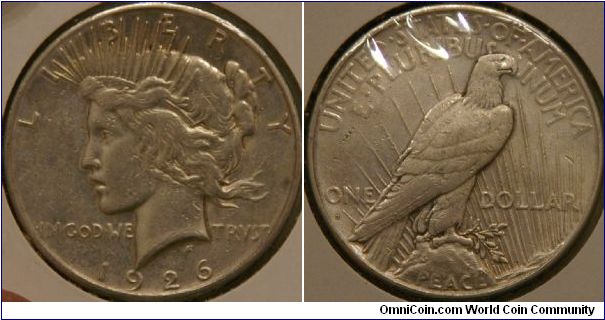 Peace Dollar, 1926 S, 38.1 mm, Ag