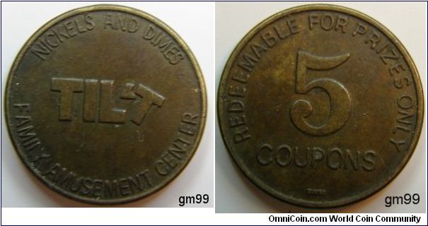 Nickel and Dimes
Family Amusement Center. Token