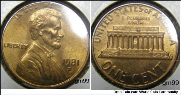 1981D Lincoln Cent
Mintmark: D (for Denver, CO) below the date