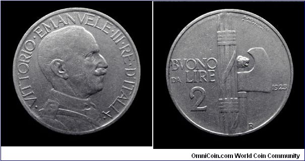 Kingdom of Italy - Victor Emmanuel III - Buono 2 Lire - Nickel