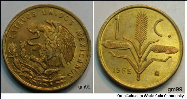 Brass,16mm. Obverse: National arms, eagle left.Reverse: Oat sprigs NOTE: Mint mark Mo.1 Centavo