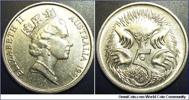 Australia 1991 5 cents. Special thanks to Nancyc!