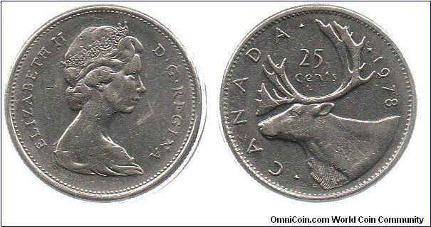 1978 25 cents - CANADA near rim