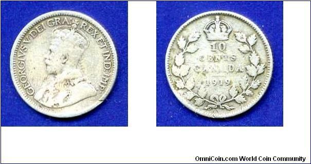 10 cents.
George V (1910-1936).


Ag925f. 2,32gr.