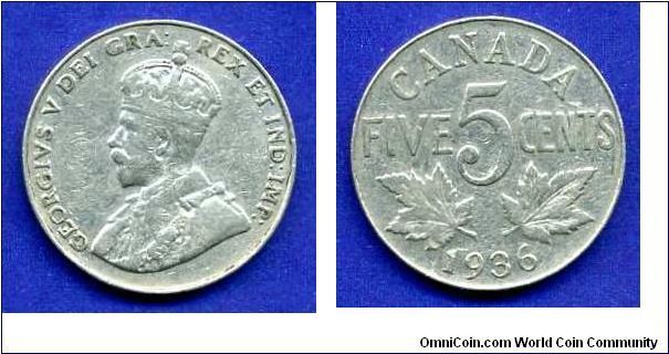 5 cents.
George V (1910-1952).


Cu-Ni.