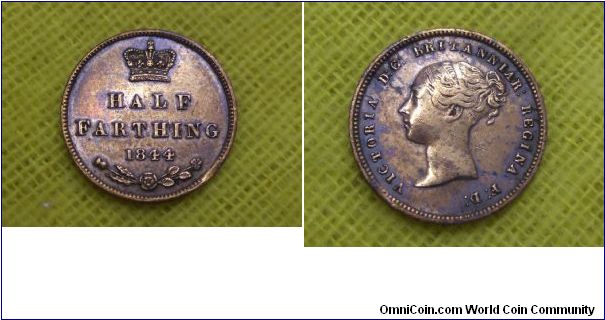Half-Farthing 1844 - these were initially minted for use in Ceylon but become viable in Britain during the mid-19th Century..