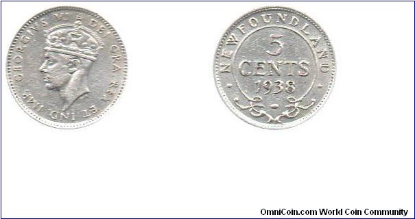 Newfoundland 1938 5 cents