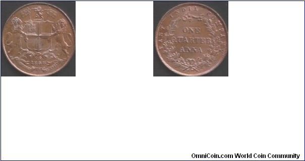 1858 1/4 Anna British East India Company during colonial period.
One of the most rare coin..!