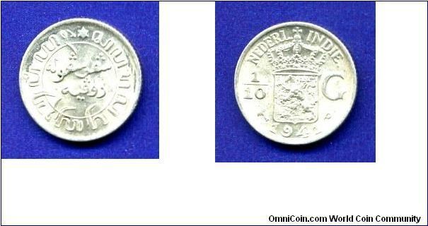 1/10 Gulden.
Nederlandsch Indie.
(P)Philadelfia mint.


Ag720f. 1,25gr.