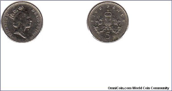5 Pence:Queen Elizabeth II