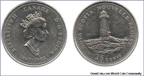 1992 Nova Scotia 25 cents