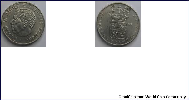 1 Krona:Gustaf VI Adolf