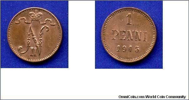 1 penni.
Nikolaus II (1894-1917).
Grand Duchy of Finland.


Cu.